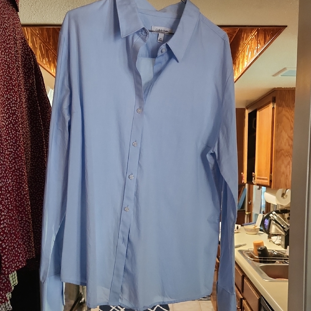Calvin Klein Pale Blue Women's Button-Down Shirt